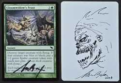 SKETCHED MtG Magic Tom Baxa _ Shadowmoor _ Artist Proof _ GLOOMWIDOW'S FEAST _ - Image 1