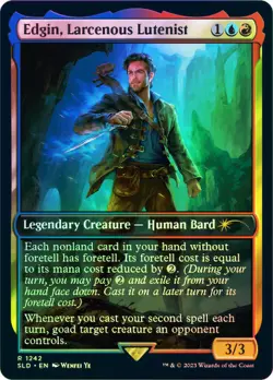 Magic The Gathering MTG EDGIN, LARCENOUS LUTENIST FOIL Secret Lair NM - Image 1
