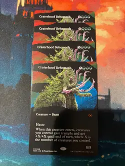 MTG Tarkir Dragonstorm Craterhoof Behemoth Borderless x 4 - Image 1