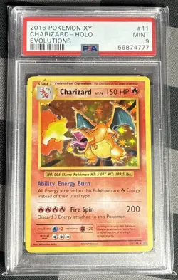 PSA 9 Mint Charizard #11 Holo 2016 Pokemon XY Evolutions 11/108 - Image 1