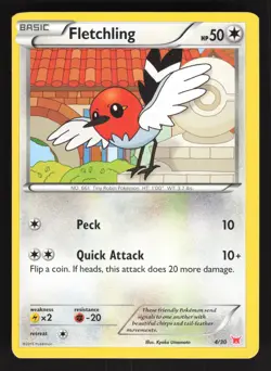 Fletchling 4/30 Pokemon TCG XY Trainer Kit: Latias & Latios MP - Image 1