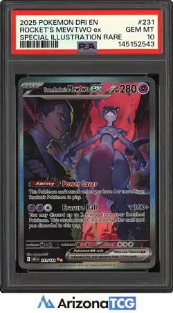 Pokemon 2025 Team Rocket's Mewtwo ex 231/182 SIR Destined Rivals GEM MINT PSA 10 - Image 1