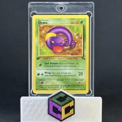 Ekans MP 46/62 1st Edition Fossil Pokemon TCG Regular - Image 1