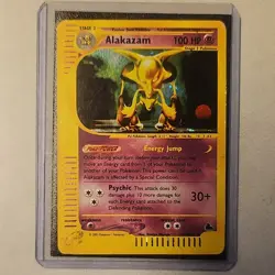 Pokemon Alakazam Holo H1/32 Skyridge Rare Ereader 100 HP Stage 2 TCG Card 2003 - Image 1
