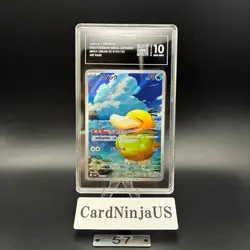 TAG GEM MINT 10 Psyduck AR 199/193 M2a Japanese Pokemon Card Mega Dream EX 57 - Image 1