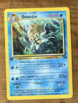 Pokemon TCG Omastar #40/62 Non Holo 1st Edition Vintage 1999 - Image 1
