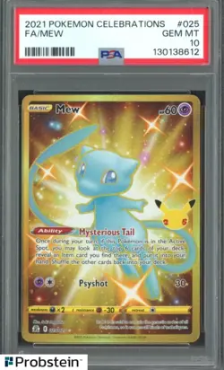 2021 POKEMON CELEBRATIONS #025 FA/MEW PSA 10 GEM MINT - Image 1