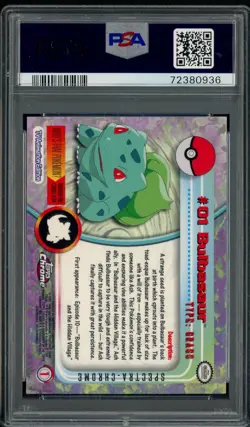 BULBASAUR 2000 TOPPS CHROME POKEMON T.V. SPECTRA #1 PSA 10 - Image 2