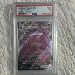 Pokemon Gengar VMAX 157/264 Fusion Strike VMAX Ultra Rare Full Art Holo PSA 9 - Image 1