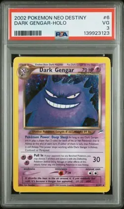 POKEMON DARK GENGAR 2002 NEO DESTINY #6 HOLO PSA 3 - Image 1