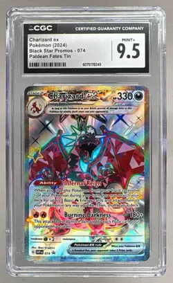 8249 Charizard ex 2024 Pokemon SV Paldean Fates Promo #074 CGC 9.5 - Image 1