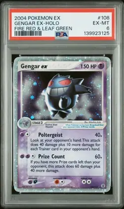 POKEMON GENGAR EX 2004 EX FIRE RED & LEAF GREEN #108 HOLO PSA 6 - Image 1