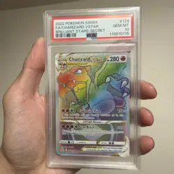 2022 Pokemon SWSH FA/Charizard VSTAR Brilliant Stars Secret #174 PSA 10 Gem Mint - Image 1
