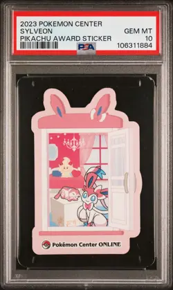 2023 POKEMON CENTER PIKACHU AWARD DELIVERY! STICKER SYLVEON PSA 10 - Image 1