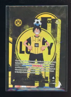 #1 One Piece x BVB Borussia Dortmund Promo Card Monkey D Luffy ST13-003 Sealed - Image 1