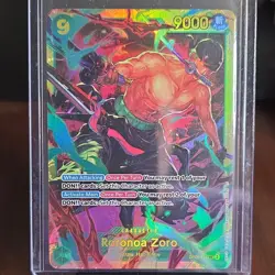 Bandai Roronoa Zoro OP06-118 Wings Captain Secret Rare Foil Alt Art 9000 - Image 1