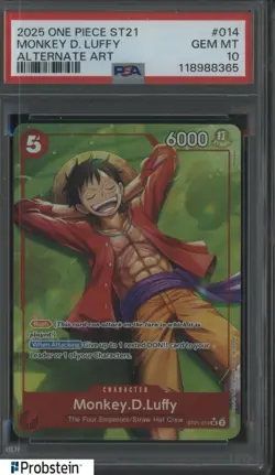 2025 One Piece ST21 #014 Monkey D.Luffy Alternate Art PSA 10 GEM MINT - Image 1