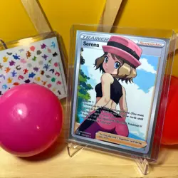 Pokemon Waifu Full Art Trading Card - Anime Trainer Serena Goddess Story - Image 1