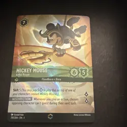 Disney Lorcana Mickey Mouse Artful Rogue Foil Card 210/204 English - Image 1