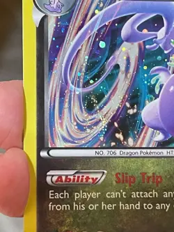 POKEMON GOODRA 77/119 RARE COSMOS HOLOFOIL WITH SWIRL PHANTOM FORCES LP CARD - Image 3