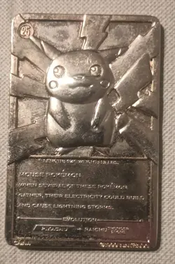 1999 Pokemon Burger King 23K Gold Plated Pikachu Card - Image 2