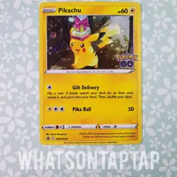 Pokemon Card Pikachu SWSH234 Black Star Promo Sword Shield Pokemon GO Tin LP - Image 1