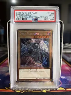 PSA 9 1ST ED DARK MAGICIAN 7TH ARTWORK 2025 RA04-EN106 YUGIOH CARD - Image 1