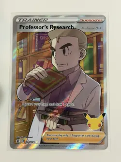 Professor's Research (Full Art) 024/025 Ultra Rare Celebrations Pokemon Card - Image 1