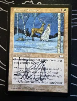 Signed Serra's Blessing MTG Weatherlight expansion artist Rebecca Guay - Image 1