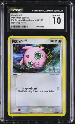 CGC 10 GEM MINT Jigglypuff Crystal Guardians 53/100 Reverse Holo STAMPED Pokemon - Image 1
