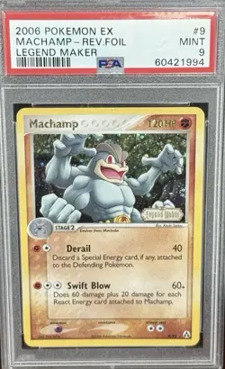 Pokemon EX 2006 Legend Maker Machamp Reverse Holo #9 PSA 9 MINT 9/92 POP 70 - Image 1