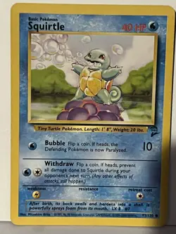 Squirtle 93/130 Base Set 2 MP Pokemon Fast Shipping - Image 1