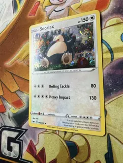 Full HD Swirl 🌀 Snorlax 140/202 HD Cosmos Holo Sword & Shield Promo Pokemon NM - Image 1