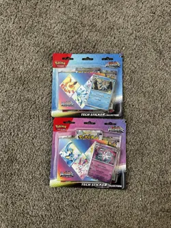 New & Sealed! Set of 2 Pokemon TCG Prismatic Evolutions Tech Sticker Collection - Image 1