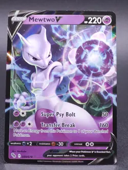 Mewtwo V 030/078 Pokemon Pokemon GO Rare V Near Mint Card NM - Image 1