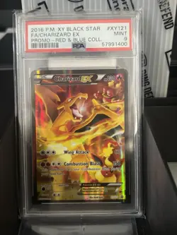 PSA 9 MINT Charizard EX XY121 Black Star Promo FULL ART HOLO PROMO Pokemon Card - Image 1