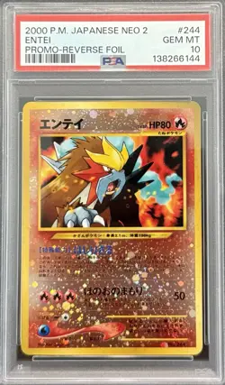 2000 PSA 10 POKEMON JAPANESE NEO 2 PROMO REVERSE HOLO ENTEI #244 🔥 - Image 1