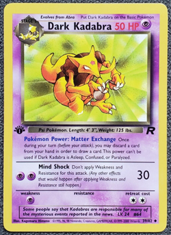 1st Edition Dark Kadabra - Team Rocket - #39/82 - Vintage Pokemon Card 2000 WOTC - Image 1