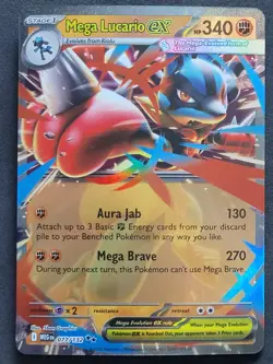 Mega Lucario EX 077/132 Double Rare Mega Evolution Pokemon TCG - Image 1