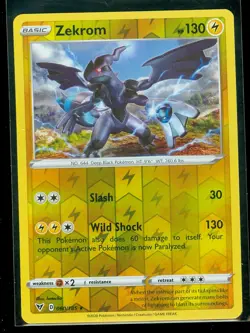 Pokemon ZEKROM 060/185 Vivid Voltage - RARE Rev Holo - - MINT - Image 1