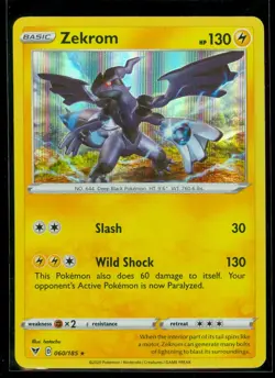 Pokemon ZEKROM 060/185 Vivid Voltage - RARE HOLO - - MINT - Image 1