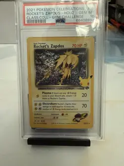 Pokemon Rocket's Zapdos Holo Card 15/132 Celebrations Classic PSA 10 English - Image 1