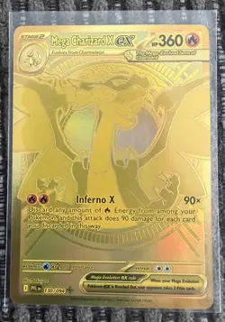 2025 Pokemon Phantasmal Flames 130/094 Mega Charizard X EX Hyper Rare Gold - Image 2