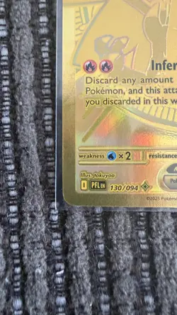 2025 Pokemon Phantasmal Flames 130/094 Mega Charizard X EX Hyper Rare Gold - Image 5