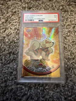 topps chrome pokemon #59 arcanine spectra psa 7 - Image 1