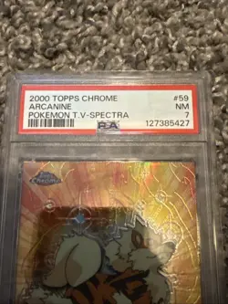 topps chrome pokemon #59 arcanine spectra psa 7 - Image 2