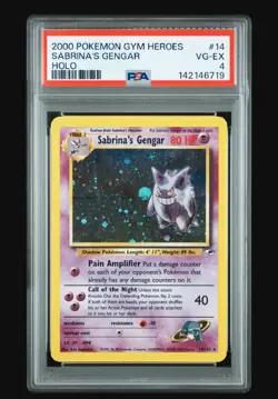 Sabrina's Gengar - Holo 14/132 - Pokemon Gym Heroes (2000) - PSA 4 - Image 1
