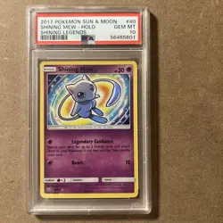 2017 Pokemon Sun & Moon Shining Mew Holo # 40 Shining Legends PSA 10 GEM MINT - Image 1