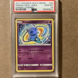 2017 Pokemon Sun & Moon Shining Mew Holo # 40 Shining Legends PSA 10 GEM MINT - Image 2
