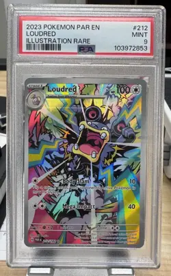 Pokemon TCG Loudred Paradox Rift 212/182 Holo Illustration Rare PSA 9 - Image 1
